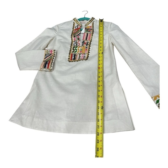 TORY BURCH Mandarin Embellished LS TORY TUNIC Size 0 New with Tags $450 - Picture 10 of 16